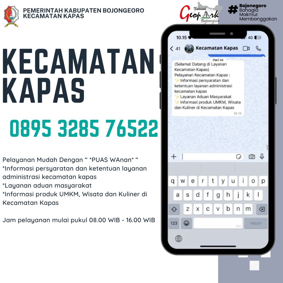 Transformasi Digital: Kecamatan Kapas Gunakan WhatsApp untuk Layanan Publik