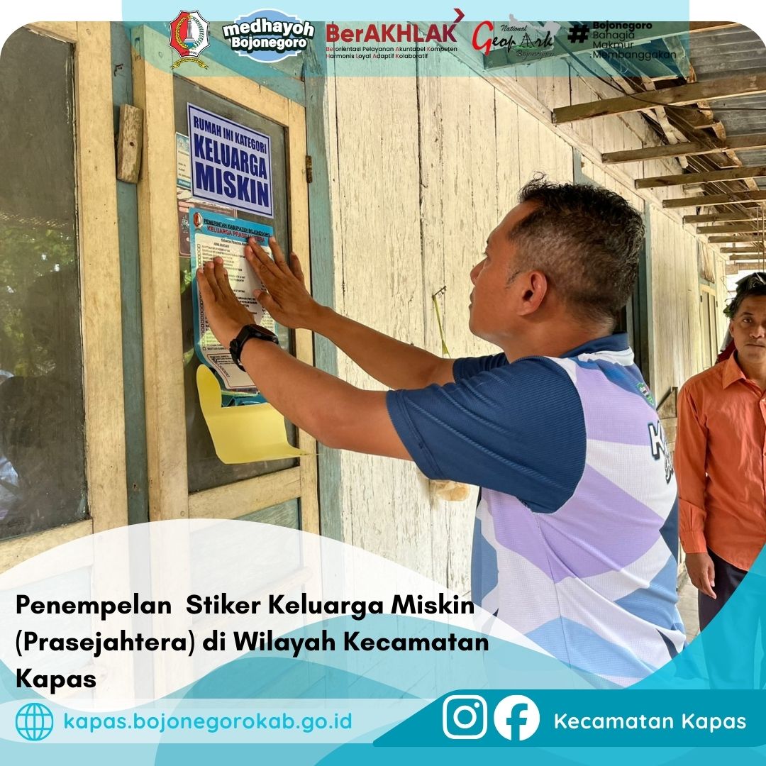 Camat Kapas Tinjau Langsung dan Tempel Stiker Keluarga Miskin di Rumah Warga