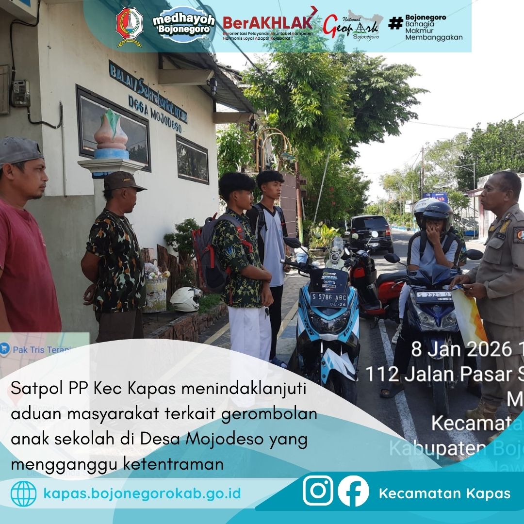 Tindak Lanjut Satpol PP Kapas Terhadap Aduan Masyarakat di Desa Mojodeso