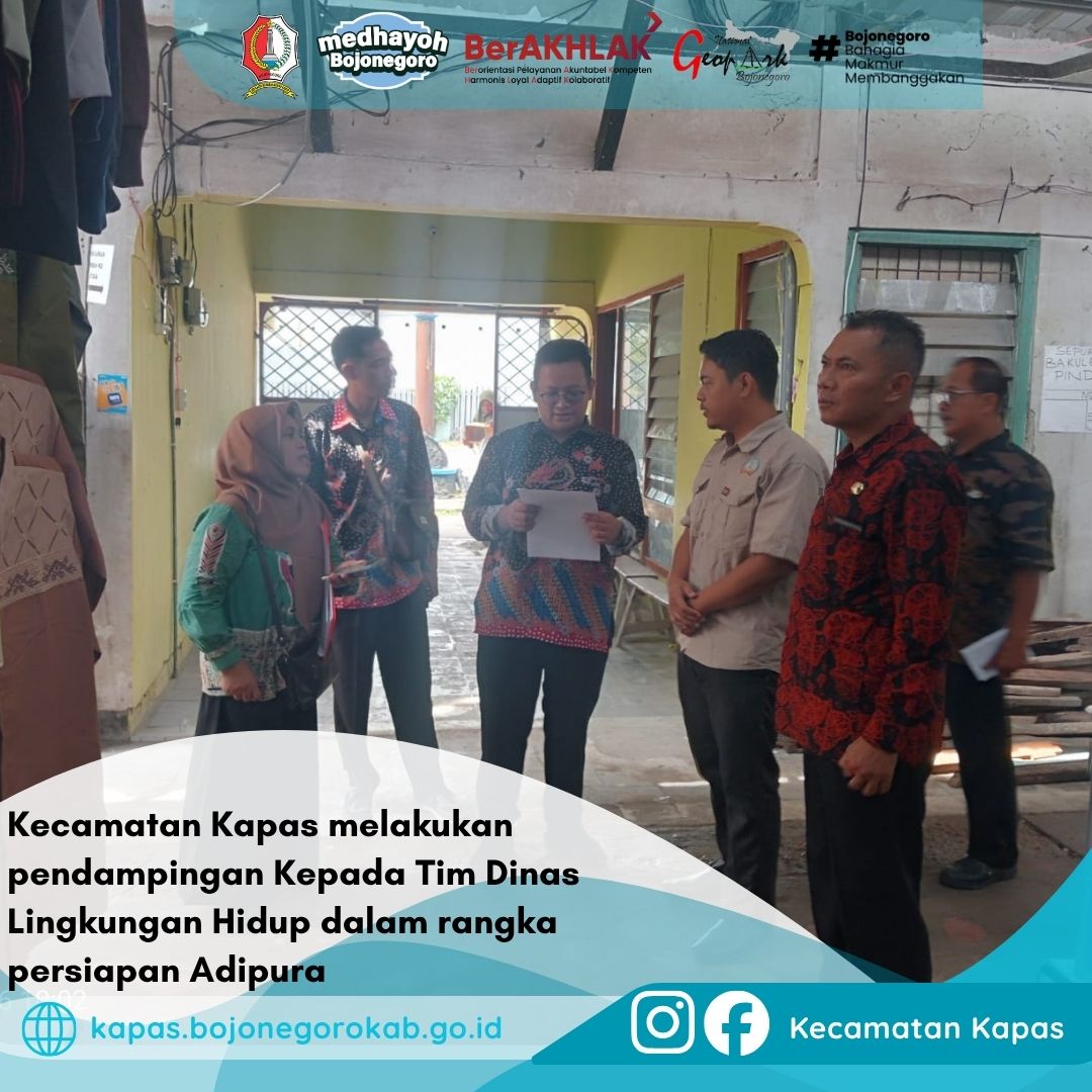 Optimalkan Kebersihan, Kecamatan Kapas Dampingi Tim DLH Menuju Penilaian Adipura