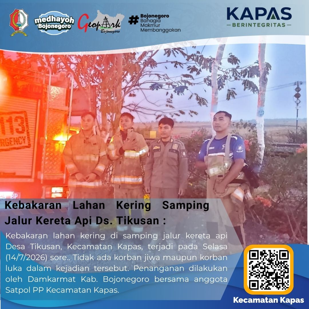 Sigap Tangani Kebakaran Lahan, Damkarmat dan Satpol PP Kapas Bergerak Cepat