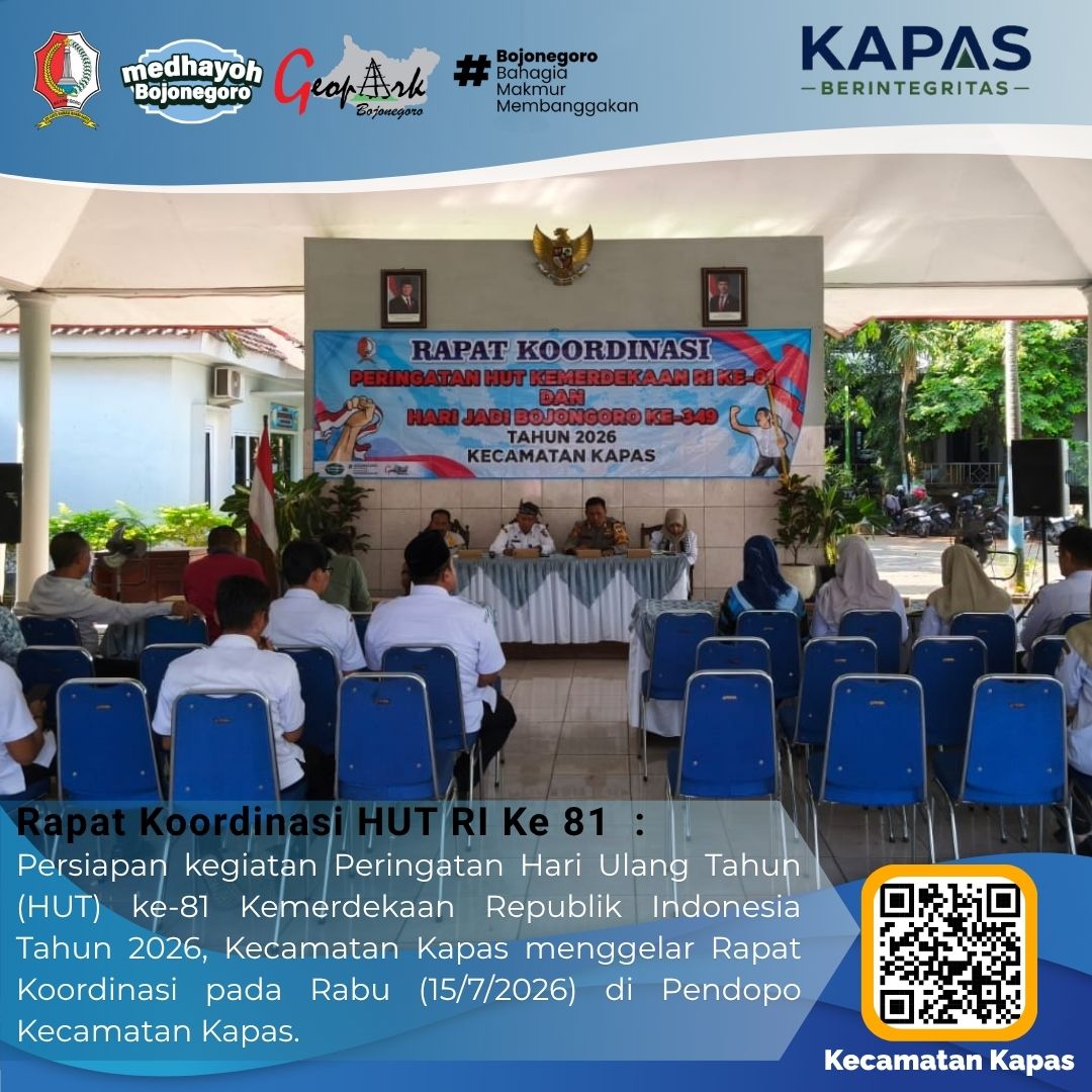 Kecamatan Kapas Perkuat Sinergi Sambut HUT RI ke-81 Melalui Rapat Koordinasi