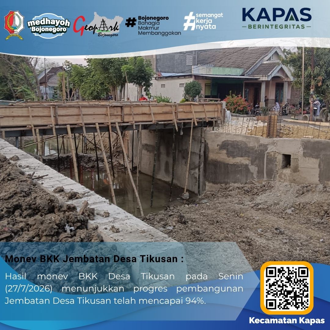 Monev BKK, Pembangunan Jembatan Semenpinggir dan Tikusan Terus Dikebut