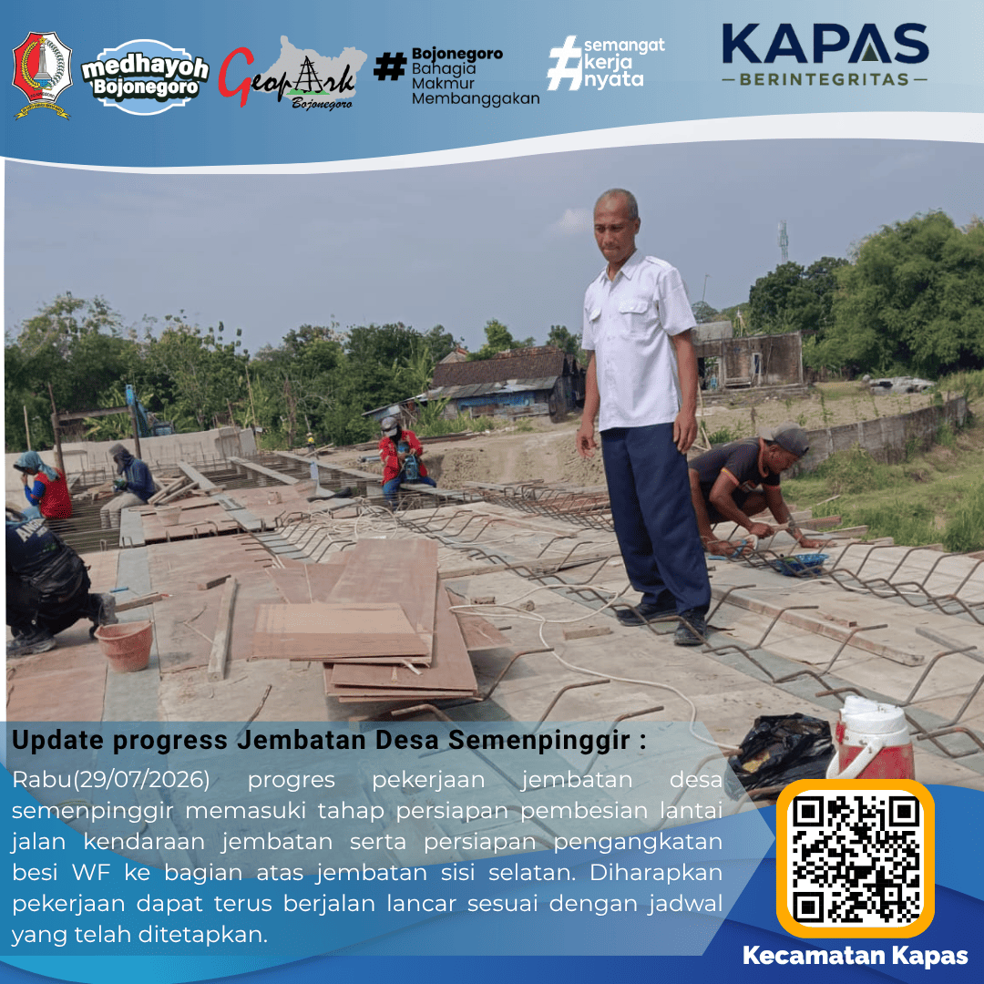 Pembangunan Jembatan Semenpinggir Terus Dikebut, Progres Semakin Maju