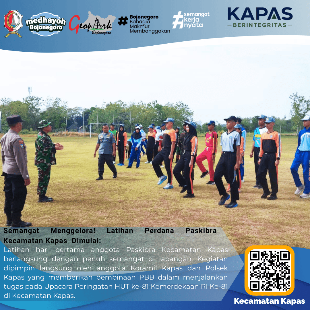 Semangat Menggelora! Latihan Perdana Paskibra Kecamatan Kapas Dimualiii