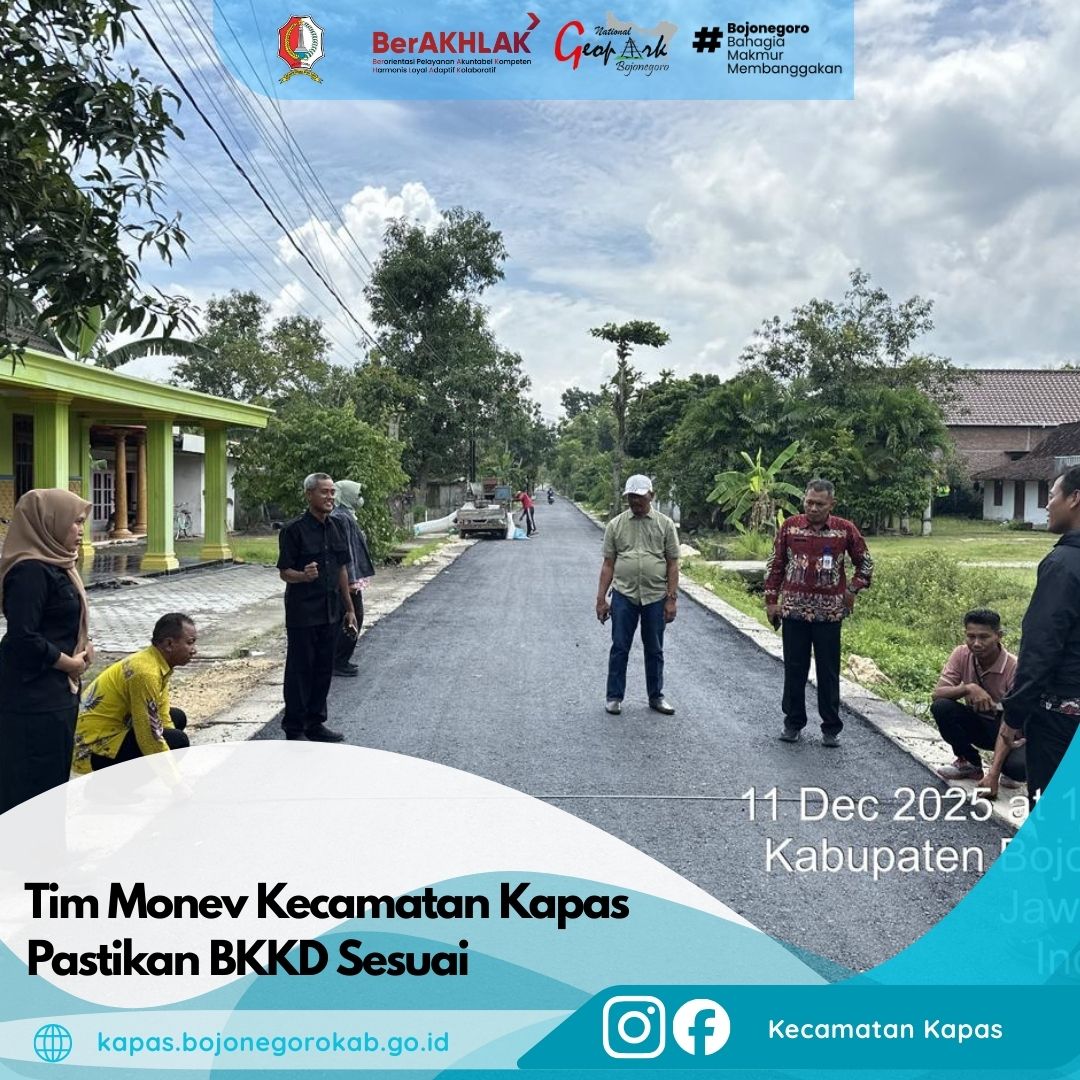Tim Monev Kecamatan KapasPastikan Pembangunan Jalan Beton dan Aspal dari Dana BKK Sesuai